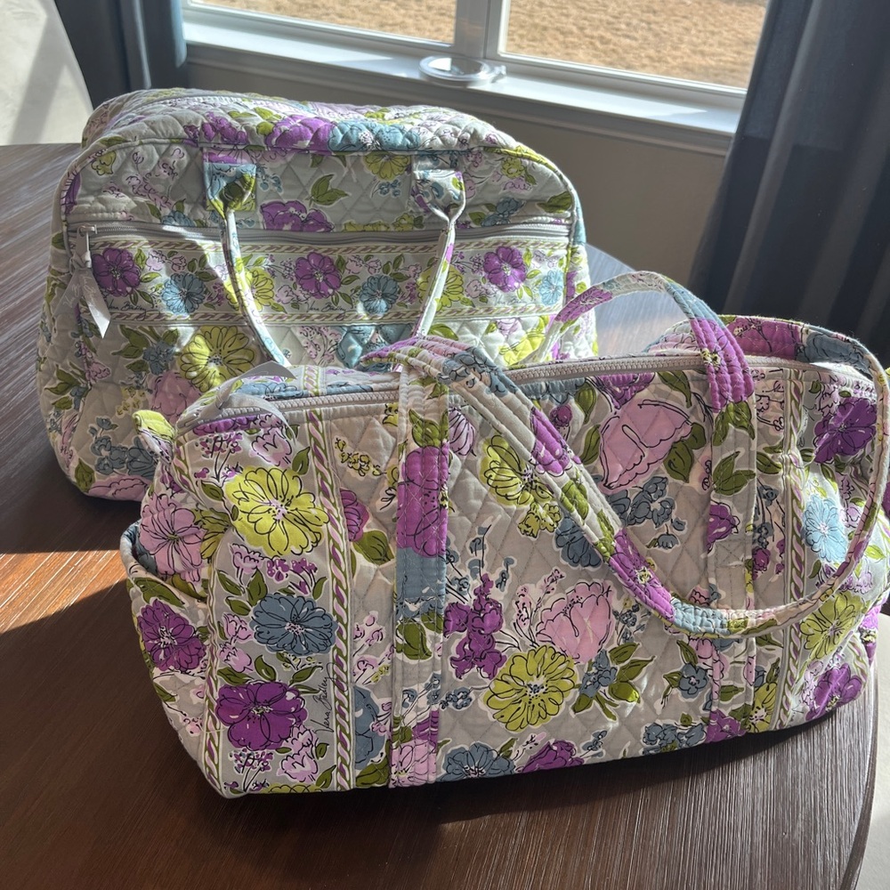 Retired Set- Vera Bradley Watercolor Quilted Travel Bags